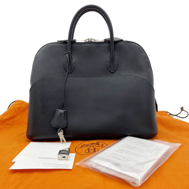 HERMES エルメス ボリード1923(30cm) ハンドバッグ ヴォー・スイフト ブラック シルバー金具 □J刻印