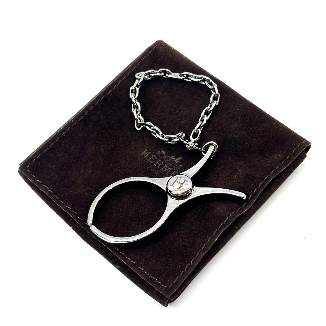 HERMES エルメス グローブ 手袋ホルダー フィルー ガンメタシルバー