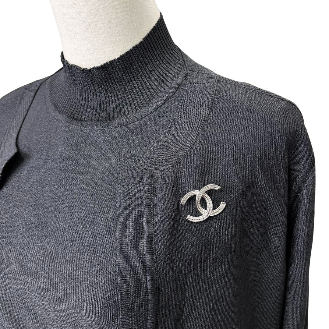 CHANEL シャネル ブローチ ココマーク チェーンモチーフ A24B シルバー