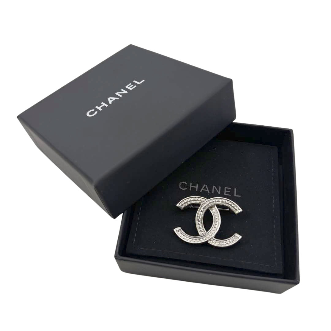 CHANEL シャネル ブローチ ココマーク チェーンモチーフ A24B シルバー