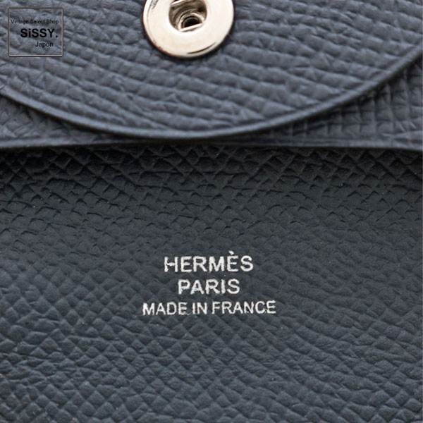 ■エルメス■ バスティア コインケース ヴォーエプソン ブルーインディゴ C刻印 【HERMES】