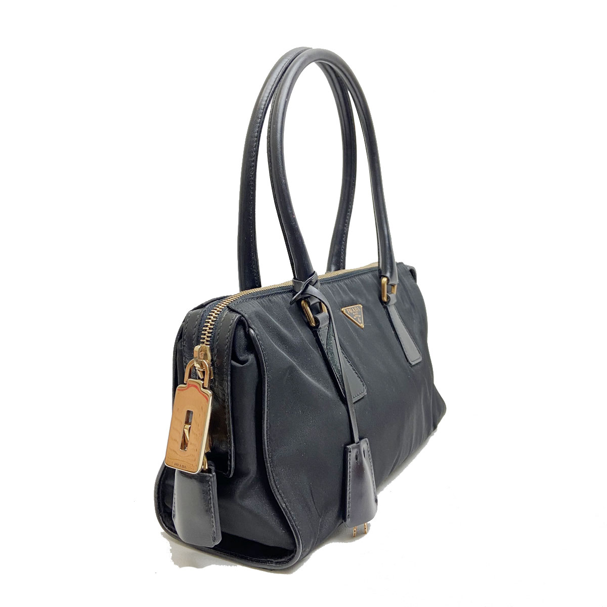 PRADA プラダ ハンドバッグ テストート ナイロン/レザー ブラック