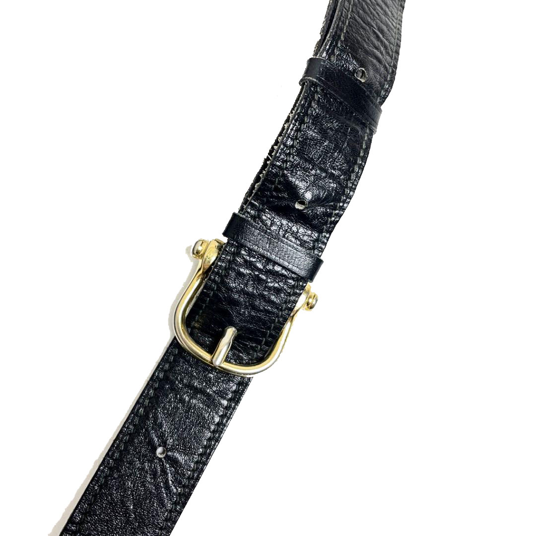 CELINE セリーヌ 馬車金具 ショルダーバッグ カーフレザー ブラック ヴィンテージ