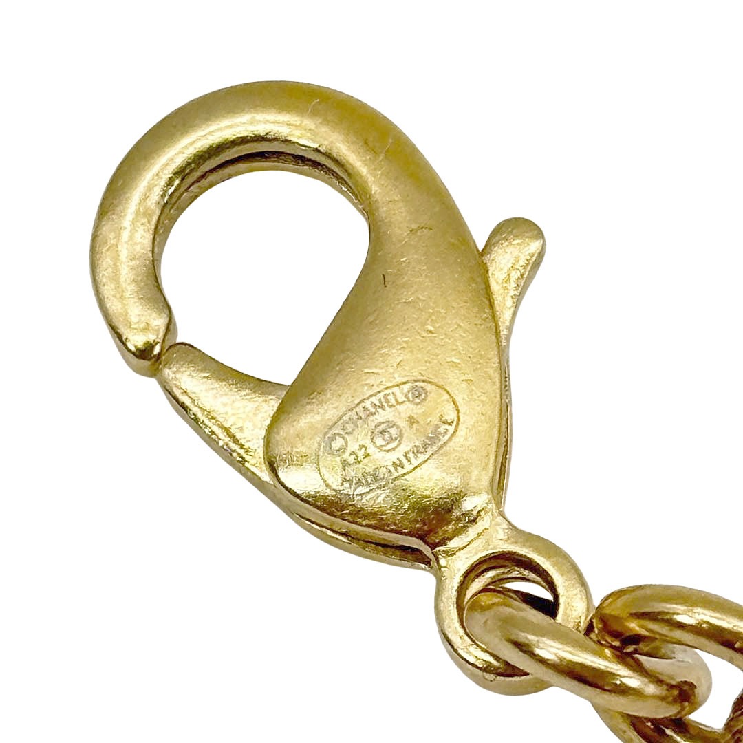 CHANEL シャネル ロングネックレス ココマーク A22A フェイクパール ラインストーン ホワイト/ゴールド金具