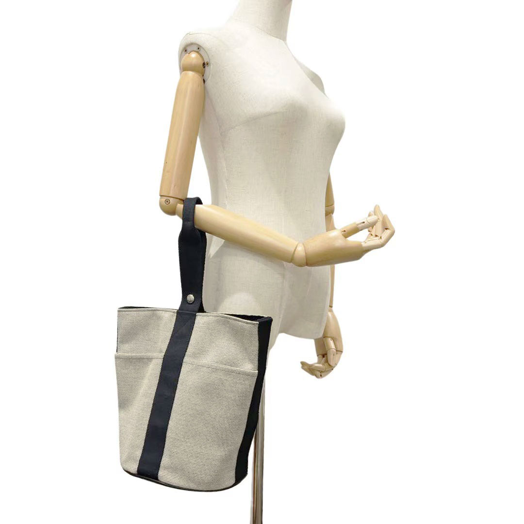 エルメス サクソー MM トワルアッシュ ハンドバッグ　*AQ5 HERMES エルメス ハンドバッグ サクソーMM トワルアッシュ キャンバス