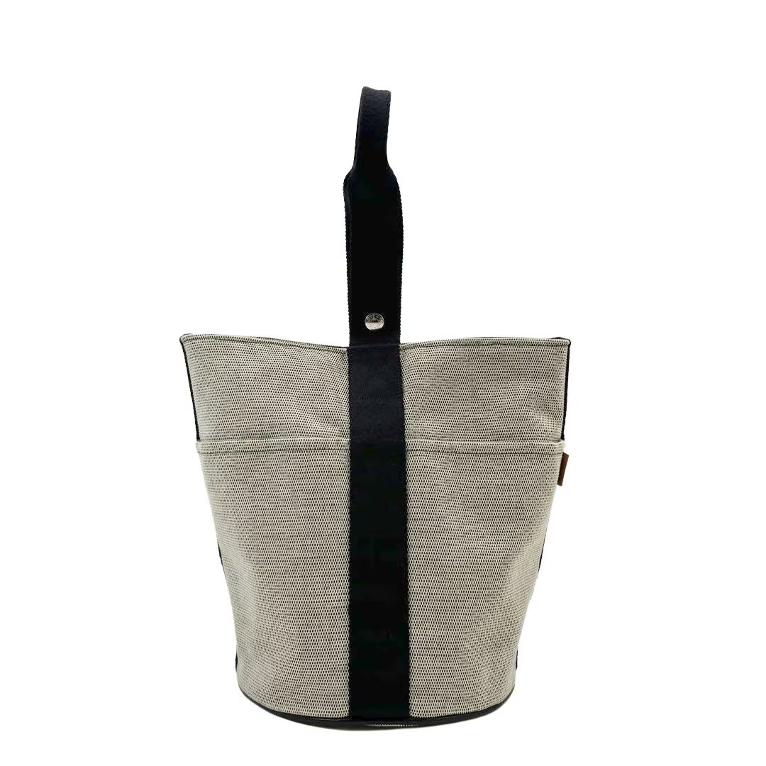 HERMES エルメス ハンドバッグ サクソーMM トワルアッシュ キャンバス