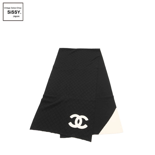 ■シャネル■ マトラッセ マフラー ブラック/アイボリー 【CHANEL】