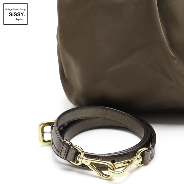 ■プラダ■ 2WAY ハンドバッグ ナイロン レザー ブラウン 編み込みハンドル  【PRADA】