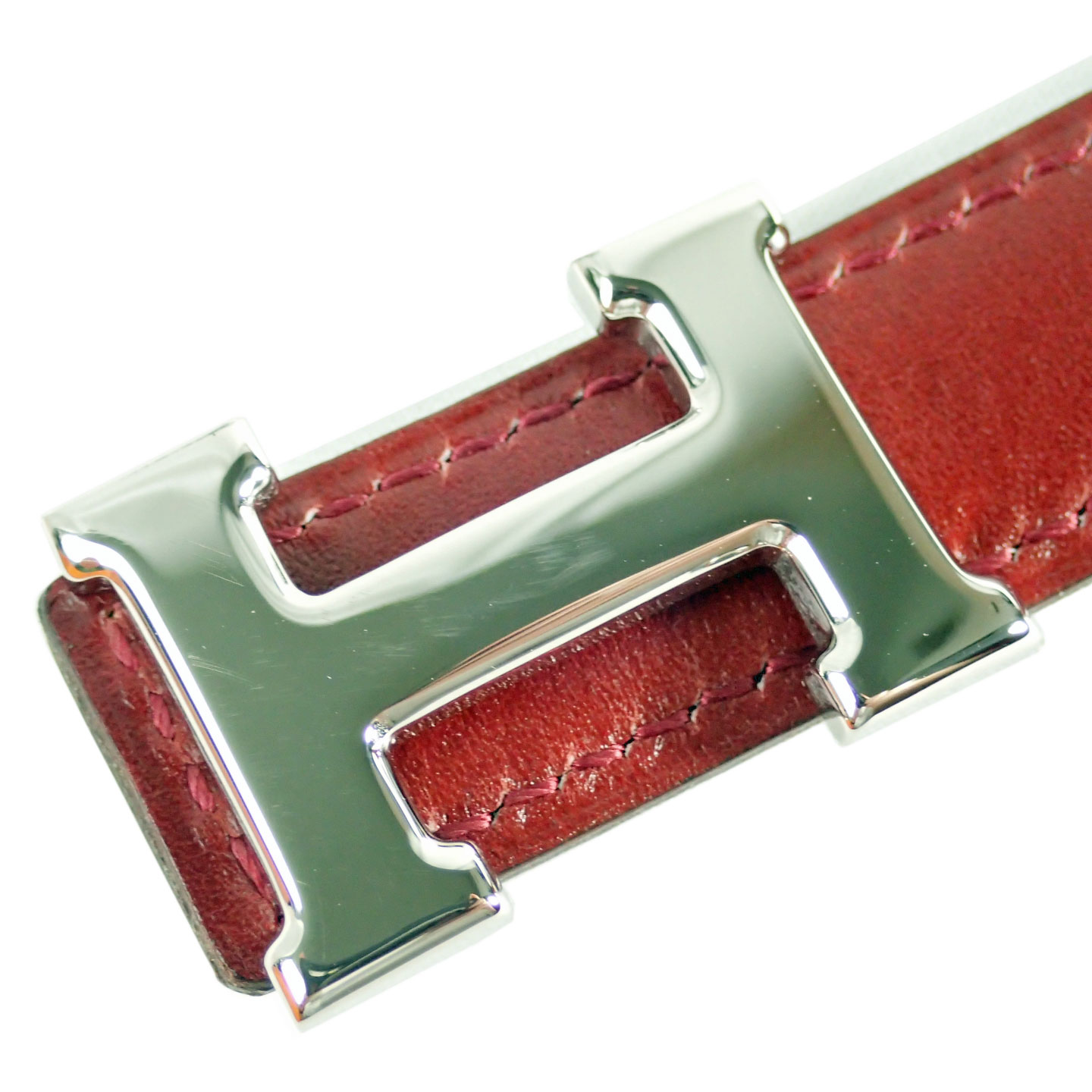 HERMES エルメス ミニ Hベルト シルバー金具 ブラック/ボルトー系 80 □G刻印(2003年製造) レディース