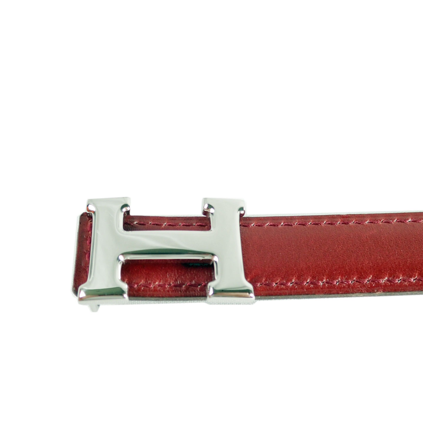 HERMES エルメス ミニ Hベルト シルバー金具 ブラック/ボルトー系 80 □G刻印(2003年製造) レディース