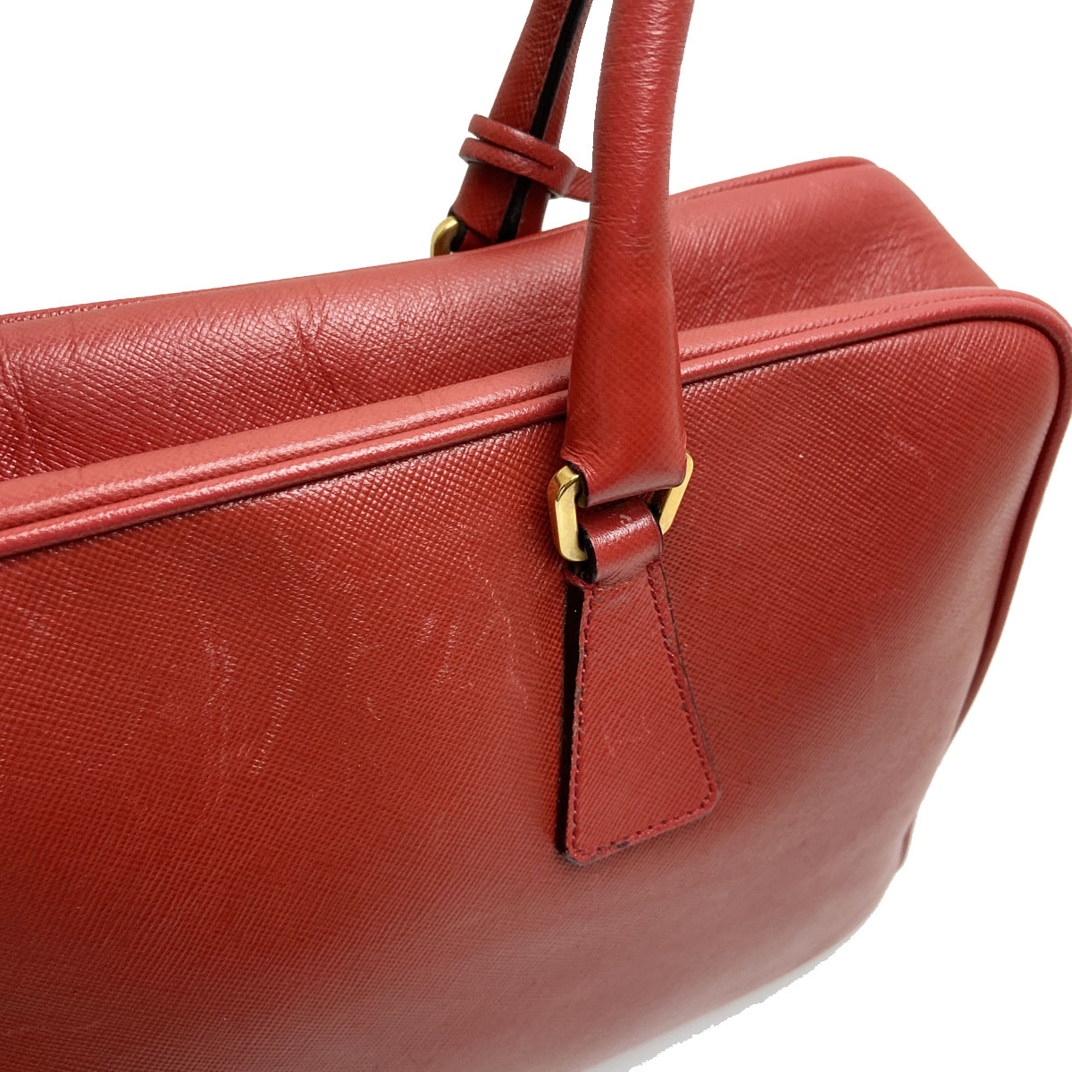 PRADA プラダ ショルダーバッグ サフィアーノレザー レッド