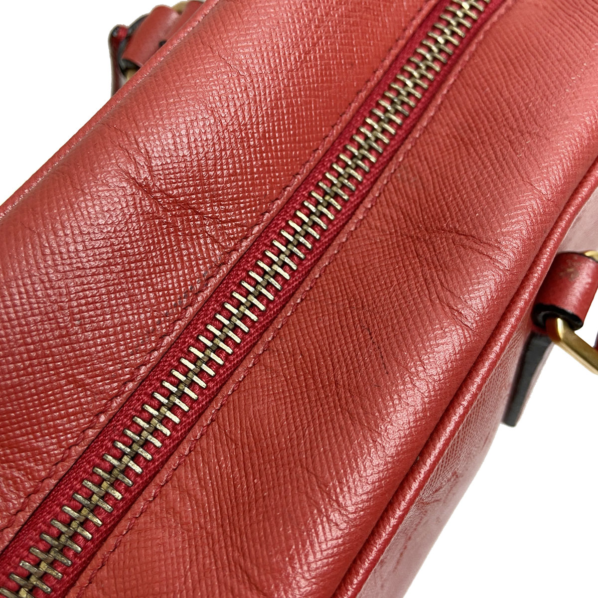 PRADA プラダ ショルダーバッグ サフィアーノレザー レッド