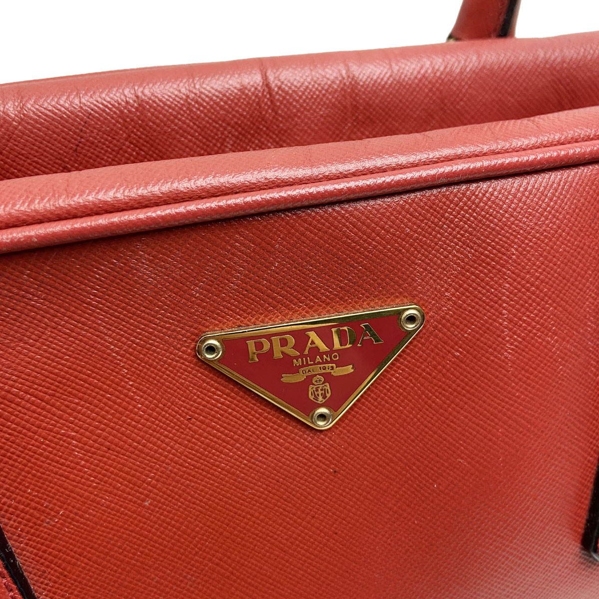 PRADA プラダ ショルダーバッグ サフィアーノレザー レッド
