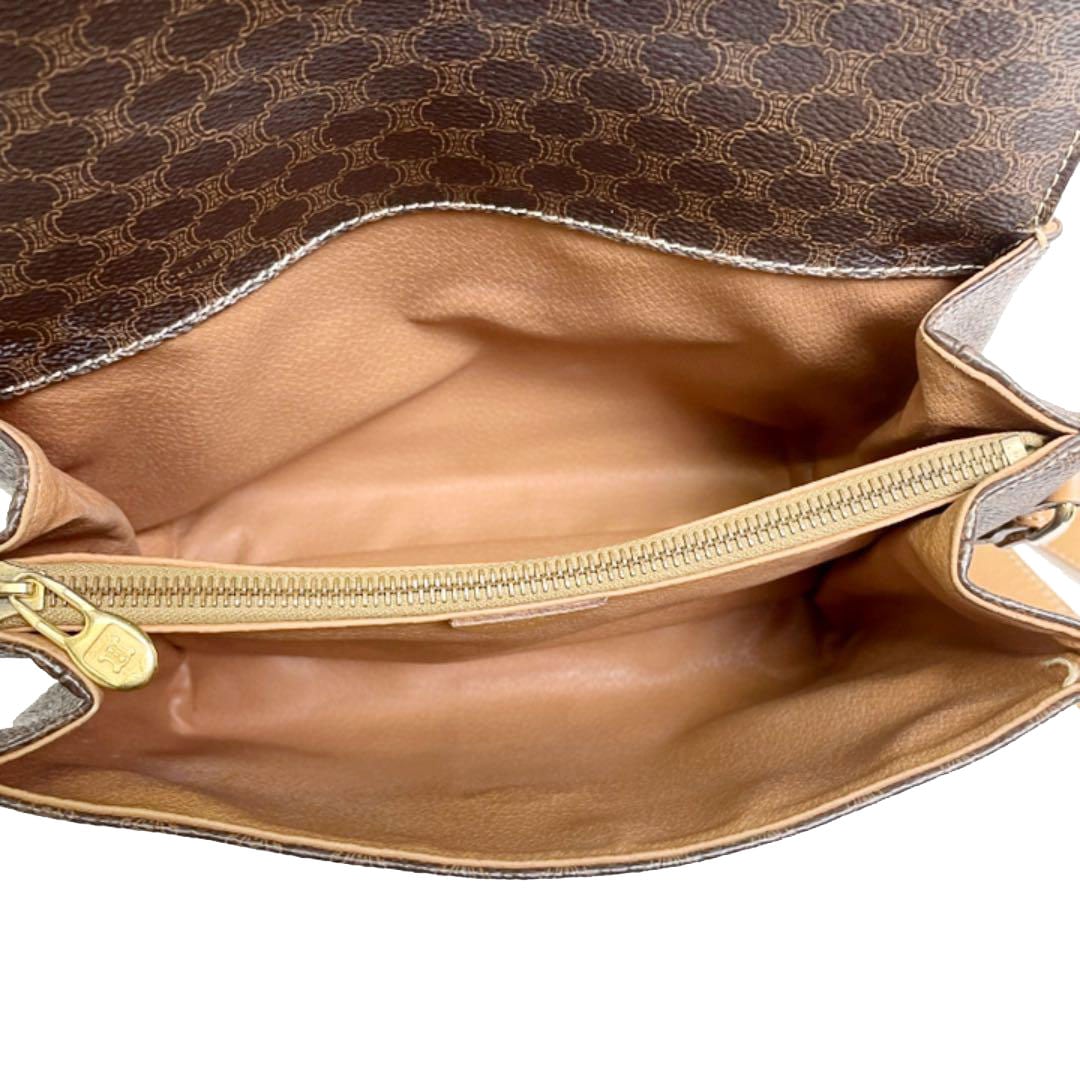 CELINE セリーヌ ショルダーバッグ マカダム PVC レザー ブラウン M13