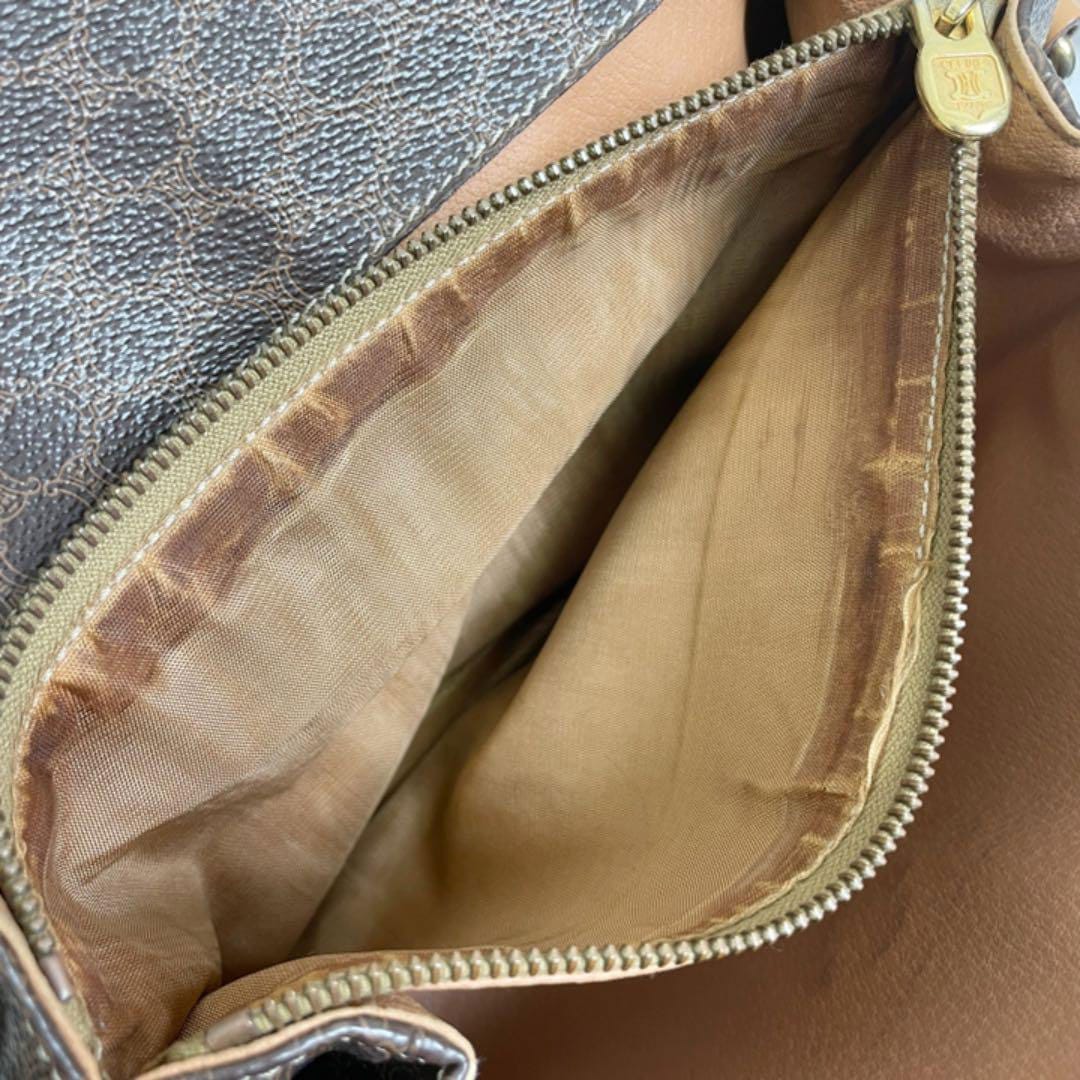 CELINE セリーヌ ショルダーバッグ マカダム PVC レザー ブラウン M13