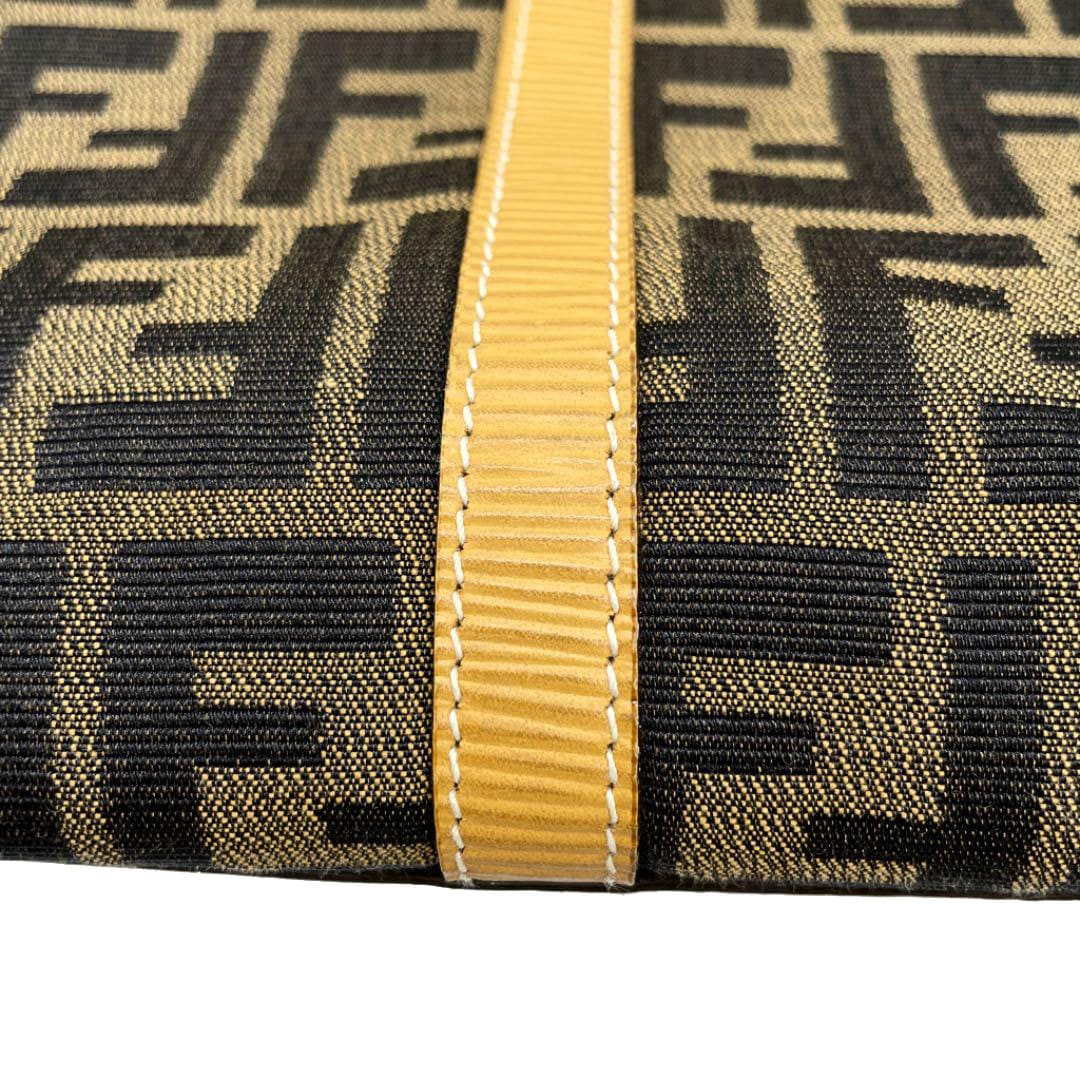美品 フェンディ キャンバス ボストンバッグ ズッカ柄 ロゴ型押し ブラウン FENDI - オールド フェンディ ボストンバッグ ズッカ柄 FFロゴ