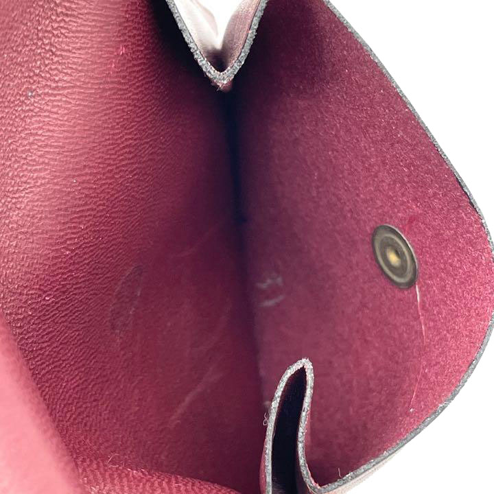 Christian Dior クリスチャンディオール 三つ折り財布 コンパクトウォレット レザー スエード ボルドー