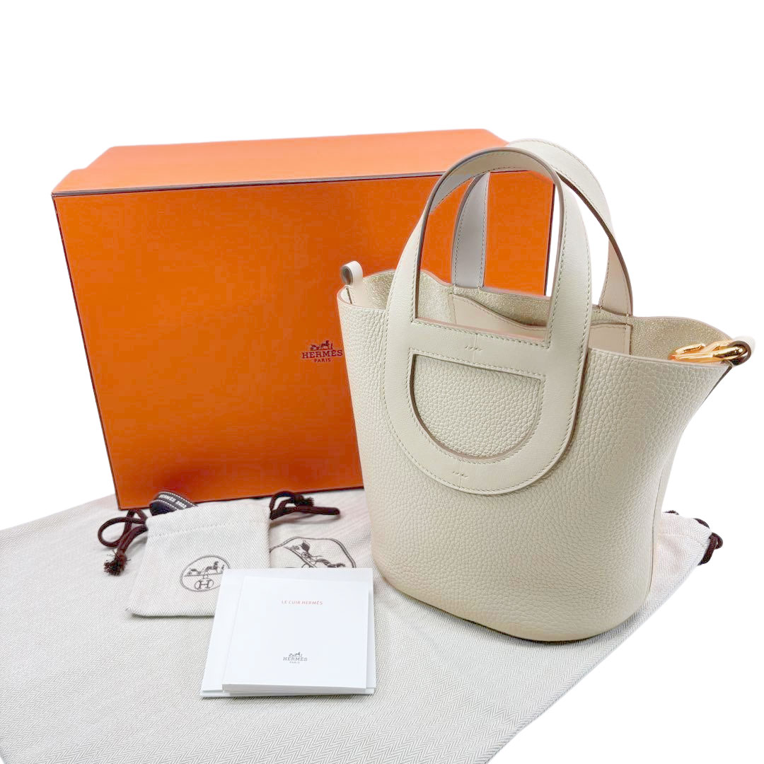 HERMES エルメス インザループ18 ハンドバッグ トリヨンクレマンス べトン ゴールド金具 U刻印
