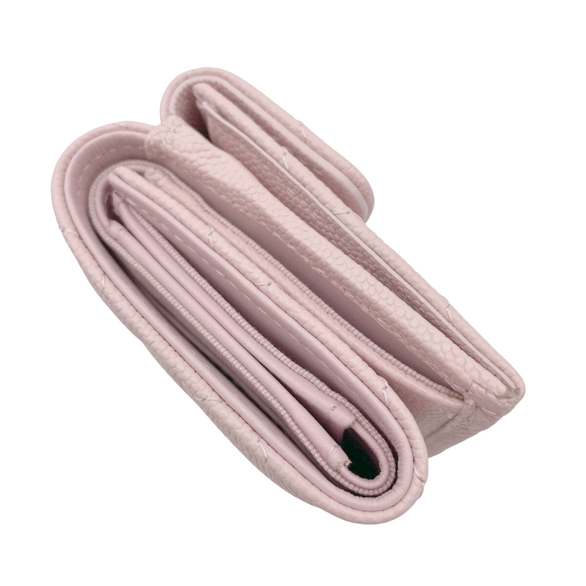 CHANEL シャネル クラシック スモール フラップウォレット コンパクト財布 マトラッセ キャビアスキン ライトピンク AP0230