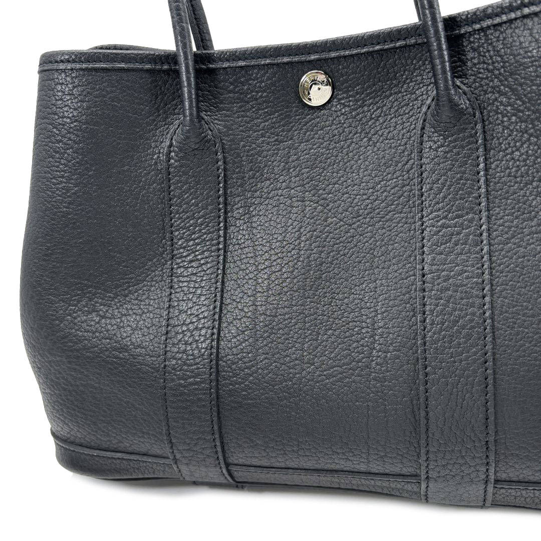 HERMES エルメス トートバッグ ガーデンパーティ30 TPM ネゴンダ ブラック □K刻印