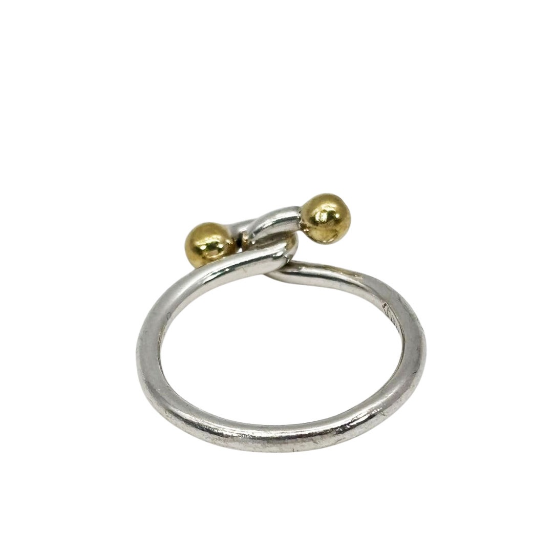 TIFFANY&Co. ティファニー ダブルアイ ラブノットリング 約13号 925/750 シルバー/イエローゴールド 2.4g