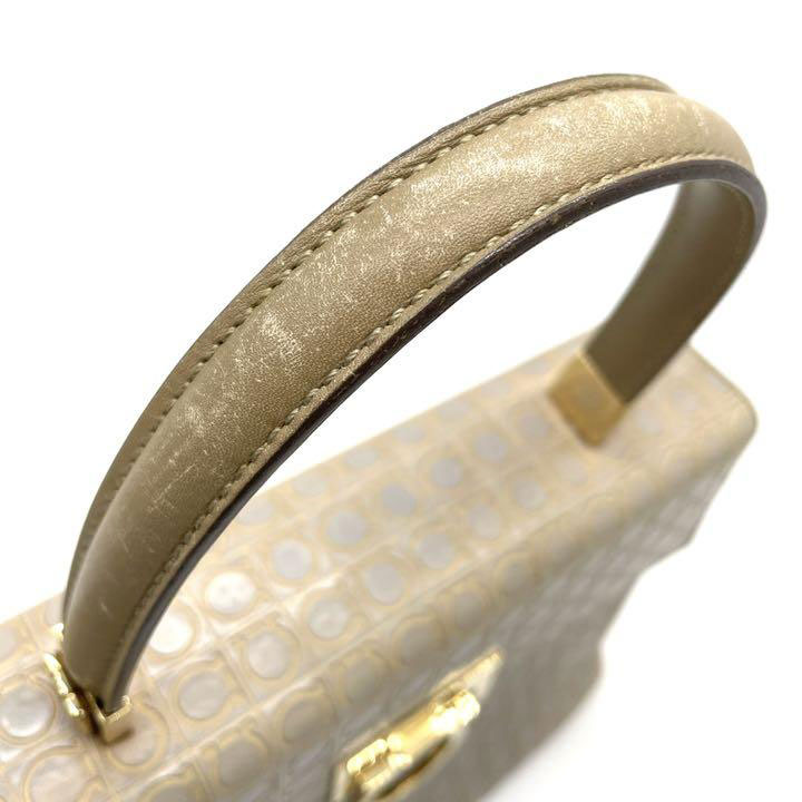 Salvatore Ferragamo サルヴァトーレフェラガモ ハンドバッグ ガンチーニ レザー グレー ゴールド金具