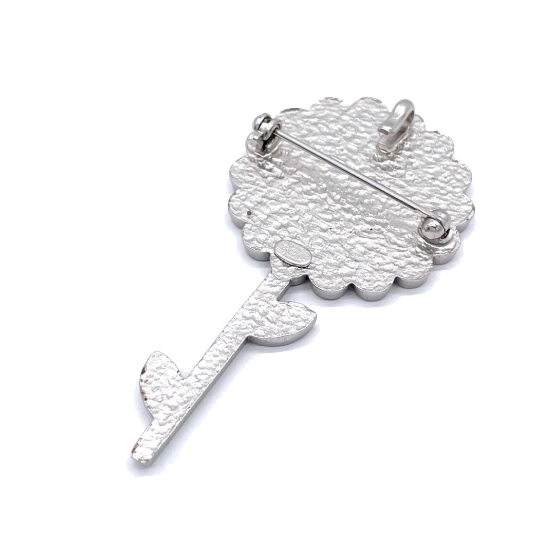 CHANEL シャネル ブローチ フラワーモチーフ ココマーク パープル ピンク シルバー 04P