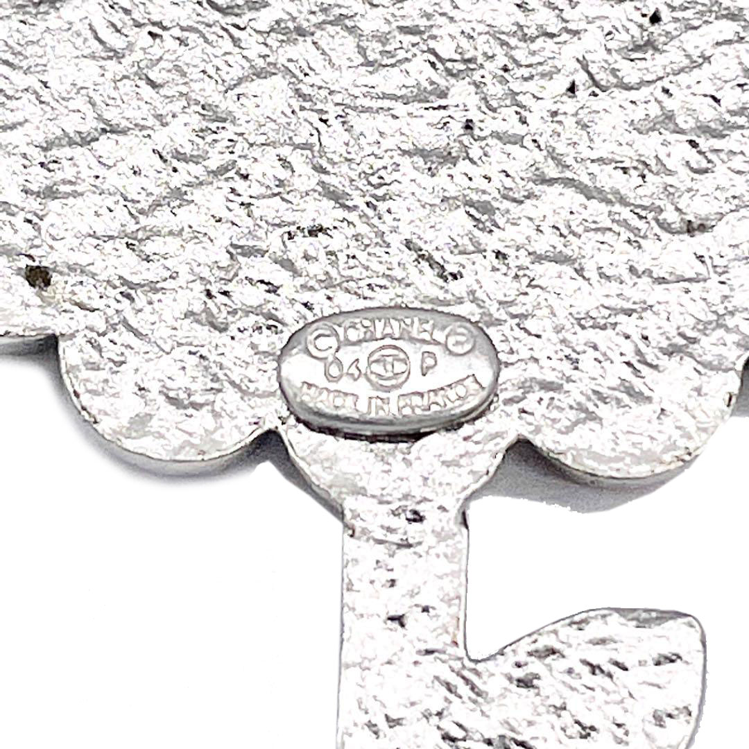 CHANEL シャネル ブローチ フラワーモチーフ ココマーク パープル ピンク シルバー 04P
