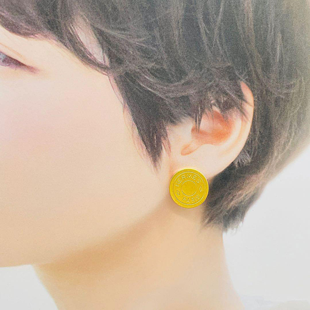 HERMES エルメス イヤリング セリエ メタル ゴールド