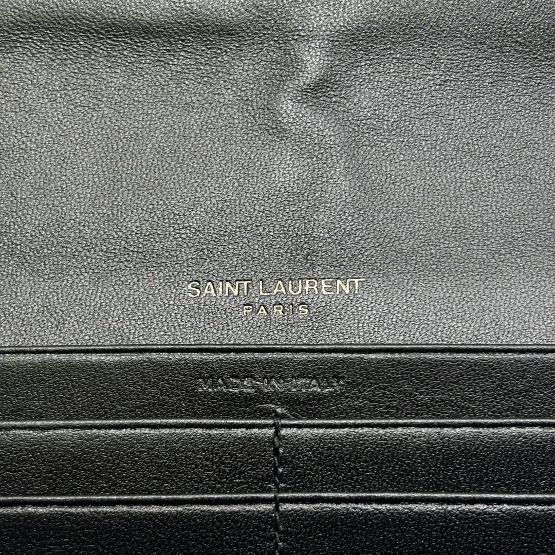 SAINT LAURENT PARIS サンローランパリ 二つ折り長財布 ドット×ローズ