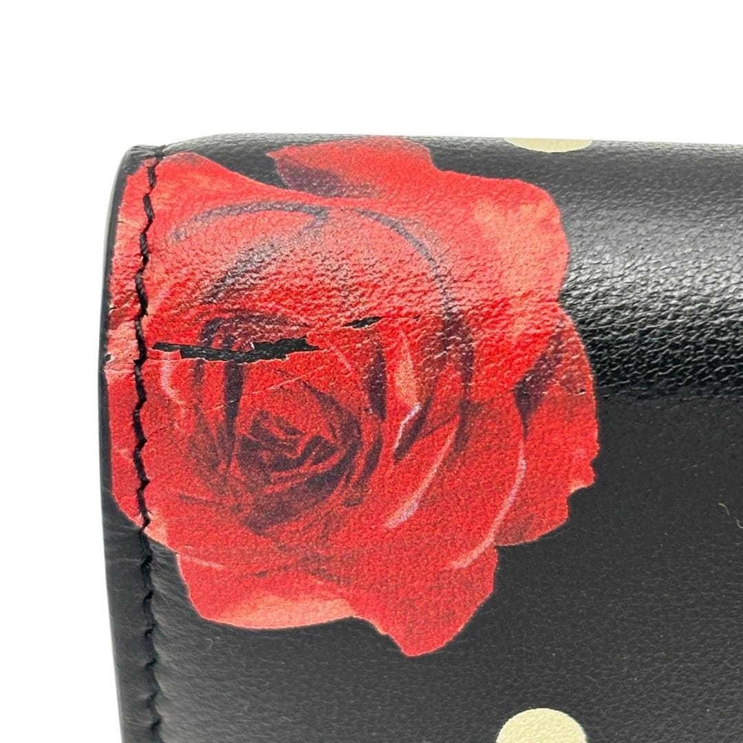 SAINT LAURENT PARIS サンローランパリ 二つ折り長財布 ドット×ローズ