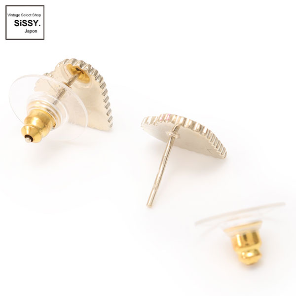 ■シャネル■ ハートピアス メタル ゴールド ピンク/レッド 05P【CHANEL】