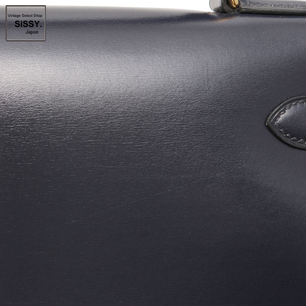 ■エルメス■ ケリー32 ハンドバッグ 2WAY ボックスカーフ ダークネイビー □C刻印 外縫い 【HERMES】