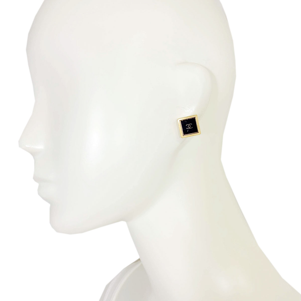 □シャネル□ ピアス ココマーク スクエア ミラー ゴールド 01C 