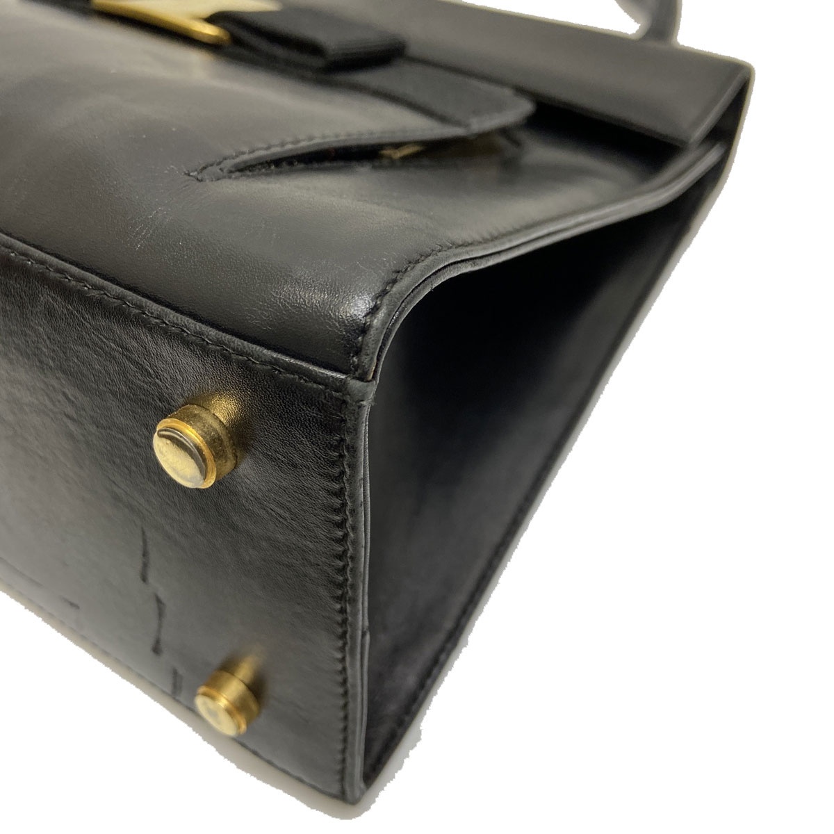 Salvatore Ferragamo サルヴァトーレ フェラガモ ヴァラ 2WAY ハンドバッグ ショルダーバッグ がま口 レザー ブラック ゴールド金具