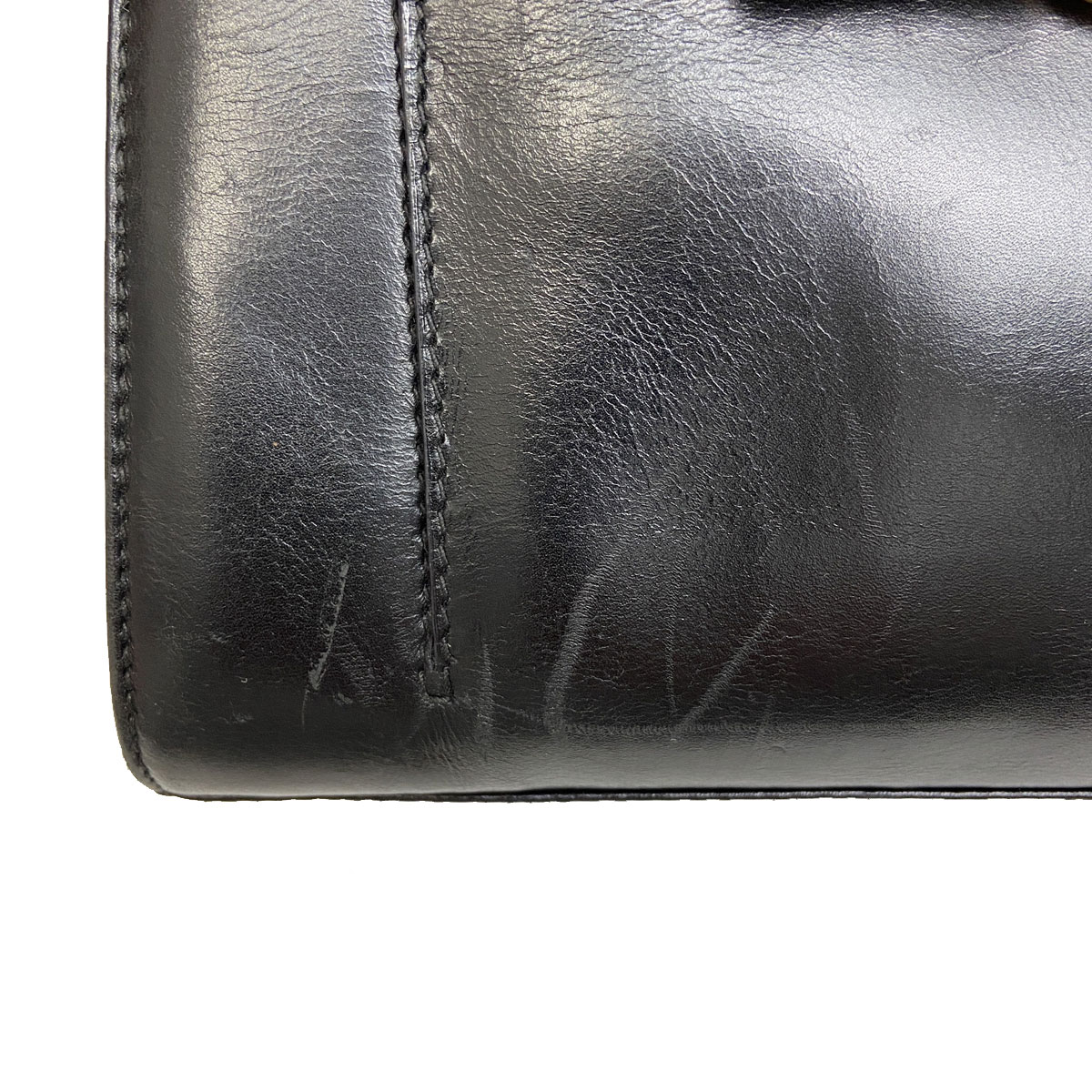 Salvatore Ferragamo サルヴァトーレ フェラガモ ヴァラ 2WAY ハンドバッグ ショルダーバッグ がま口 レザー ブラック ゴールド金具