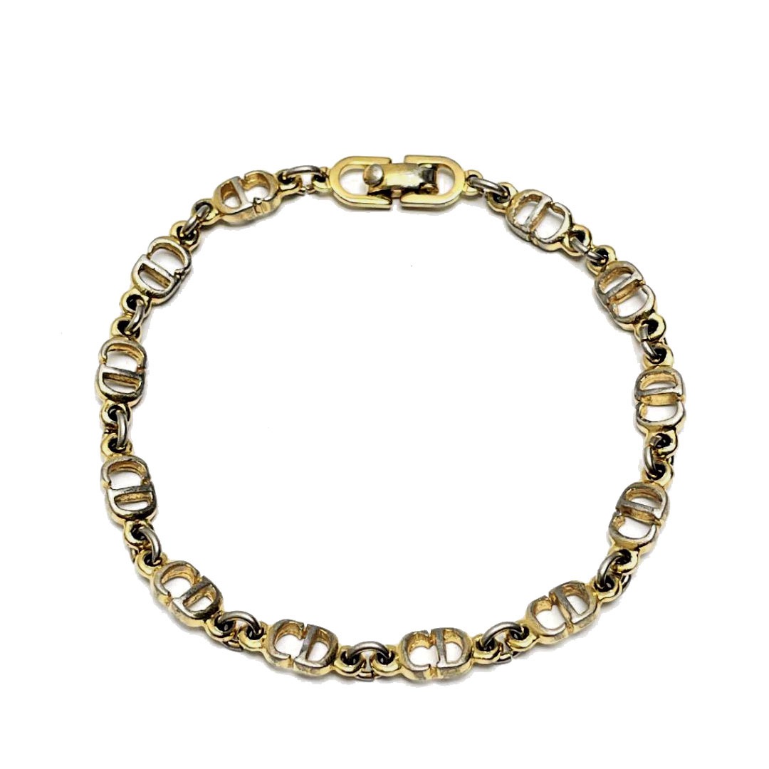 Christian Dior クリスチャンディオール CDロゴ チェーンブレスレット ゴールド