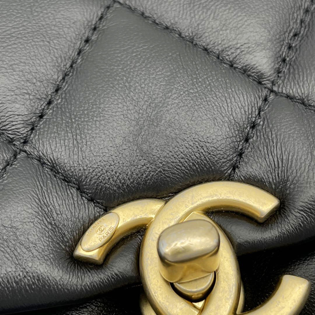 CHANEL シャネル マトラッセ チェーンショルダーバッグ スモール フラップバッグ ココマーク RFID ブラック ゴールド金具