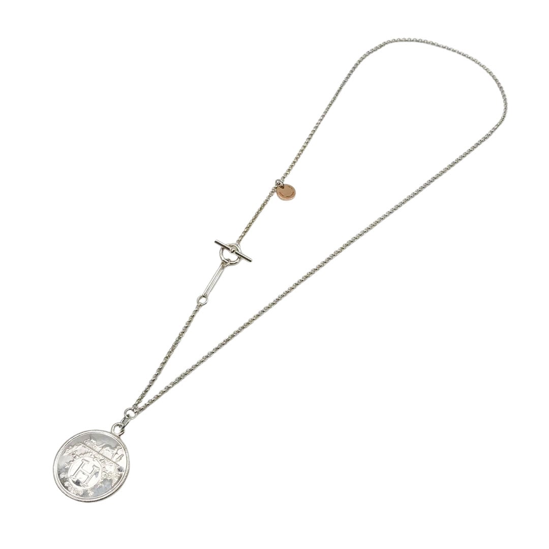 HERMES ネックレス トップ エクスリブリス Ag925 HERMES エルメス ネックレス エクスリブリスMM Ag925/Au750