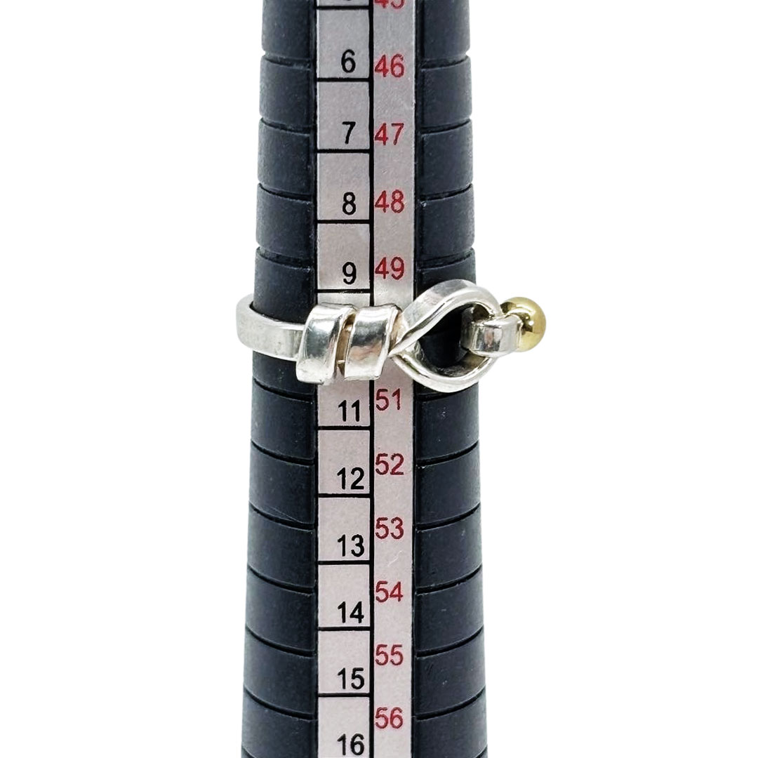 TIFFANY&Co. ティファニー フック&アイ ラブノットリング 指輪 約10号 925/18K シルバー/イエローゴールド 2.9g