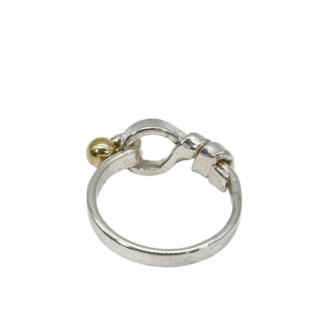 TIFFANY&Co. ティファニー フック&アイ ラブノットリング 指輪 約10号 925/18K シルバー/イエローゴールド 2.9g