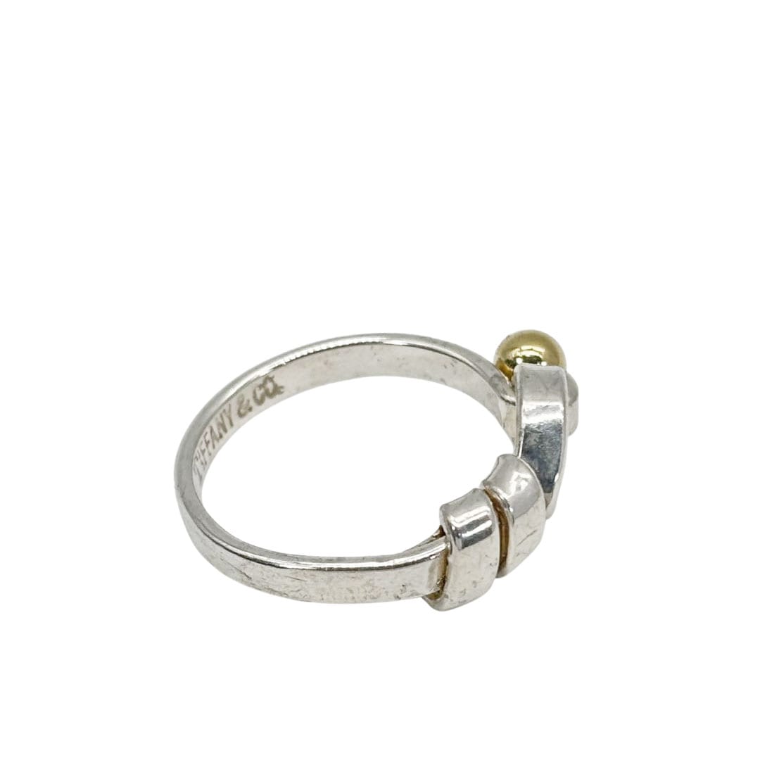 TIFFANY&Co. ティファニー フック&アイ ラブノットリング 指輪 約10号 925/18K シルバー/イエローゴールド 2.9g