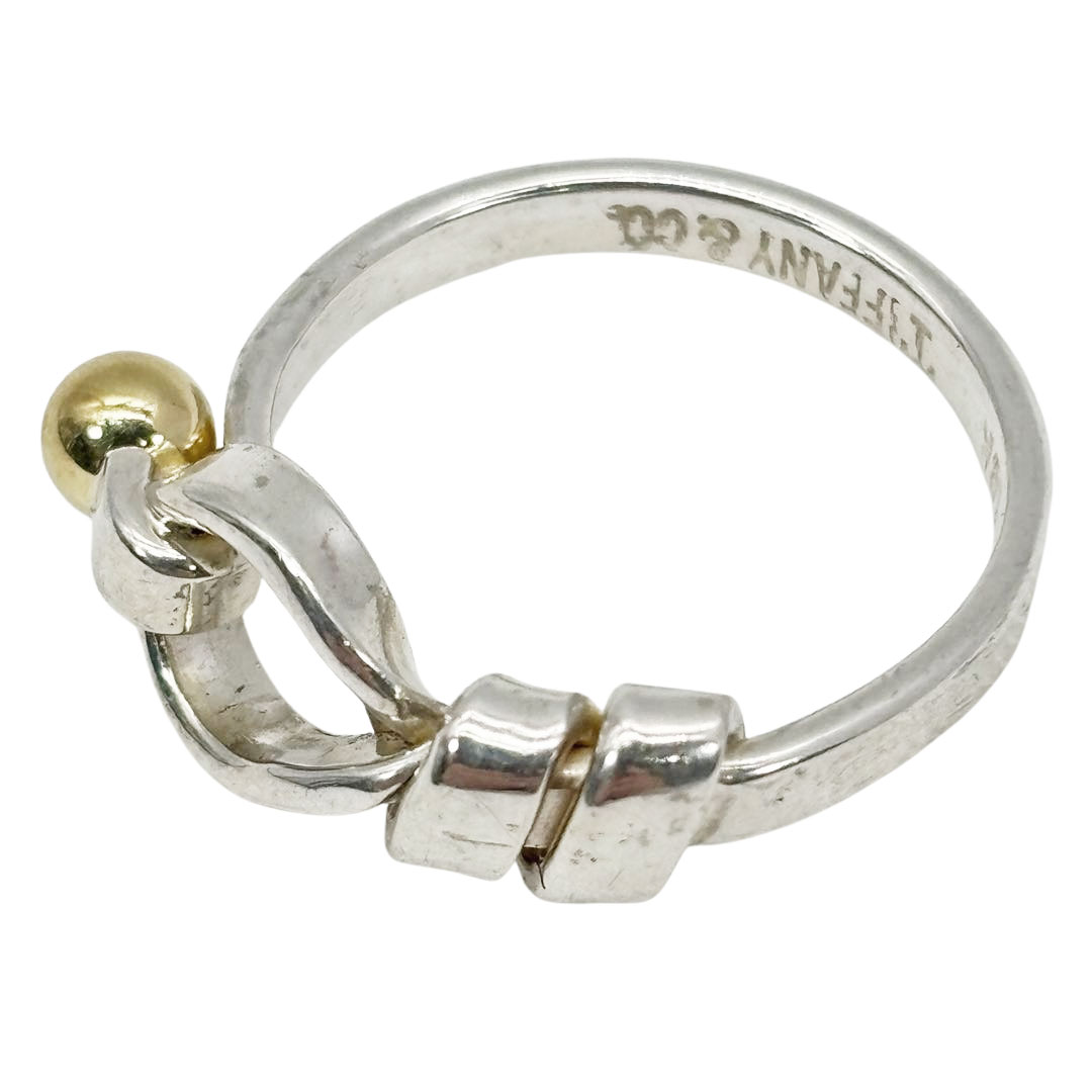 TIFFANY&Co. ティファニー フック&アイ ラブノットリング 指輪 約10号 925/18K シルバー/イエローゴールド 2.9g