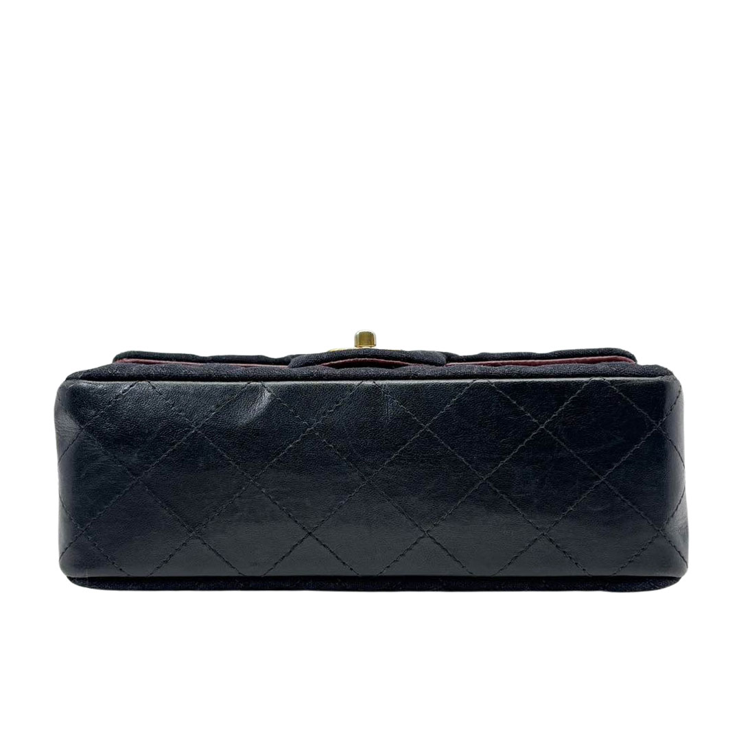 CHANEL シャネル ミニマトラッセ20 チェーンショルダーバッグ 2018メティエダール ウール/レザー ブラック/ゴールド金具 26番台