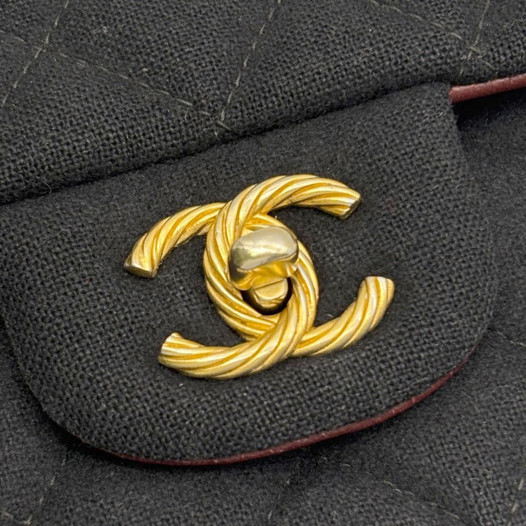 CHANEL シャネル ミニマトラッセ20 チェーンショルダーバッグ 2018メティエダール ウール/レザー ブラック/ゴールド金具 26番台
