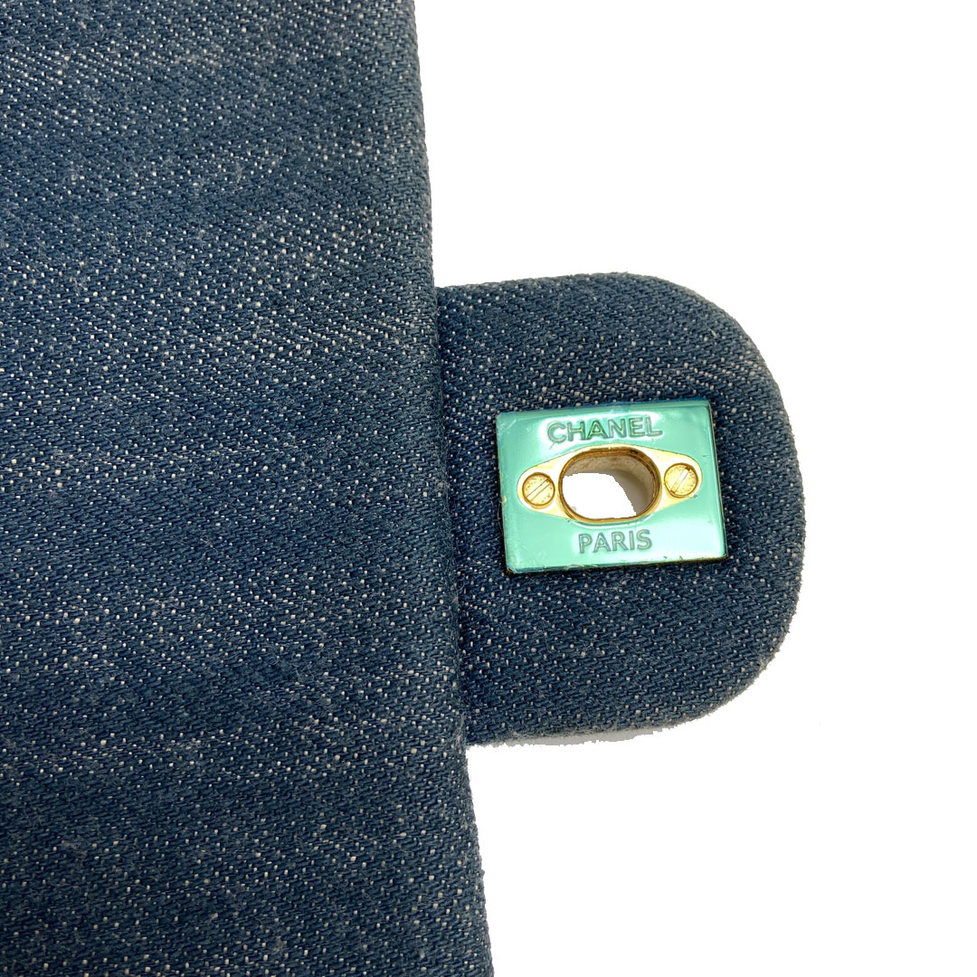 CHANEL シャネル マトラッセ バックパック リュックサック デニム ブルー ゴールド A91121