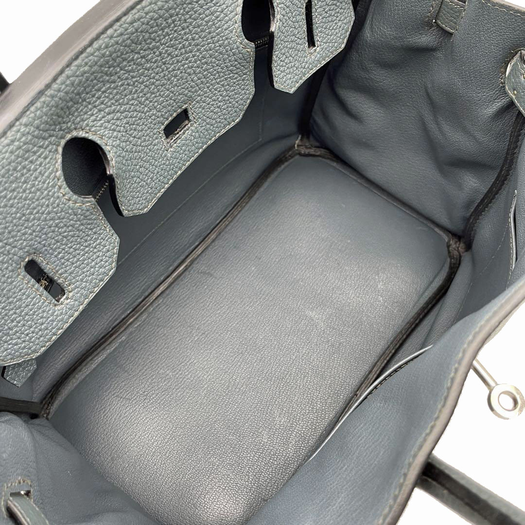 HERMES エルメス バーキン30 ハンドバッグ トゴ ブルーオラージュ