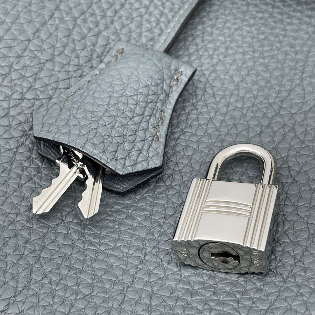 HERMES エルメス バーキン30 ハンドバッグ トゴ ブルーオラージュ