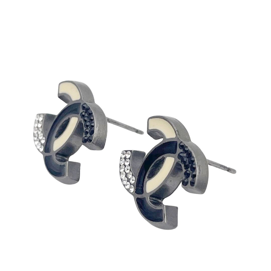 CHANEL シャネル ピアス ココマーク ラインストーン 05P