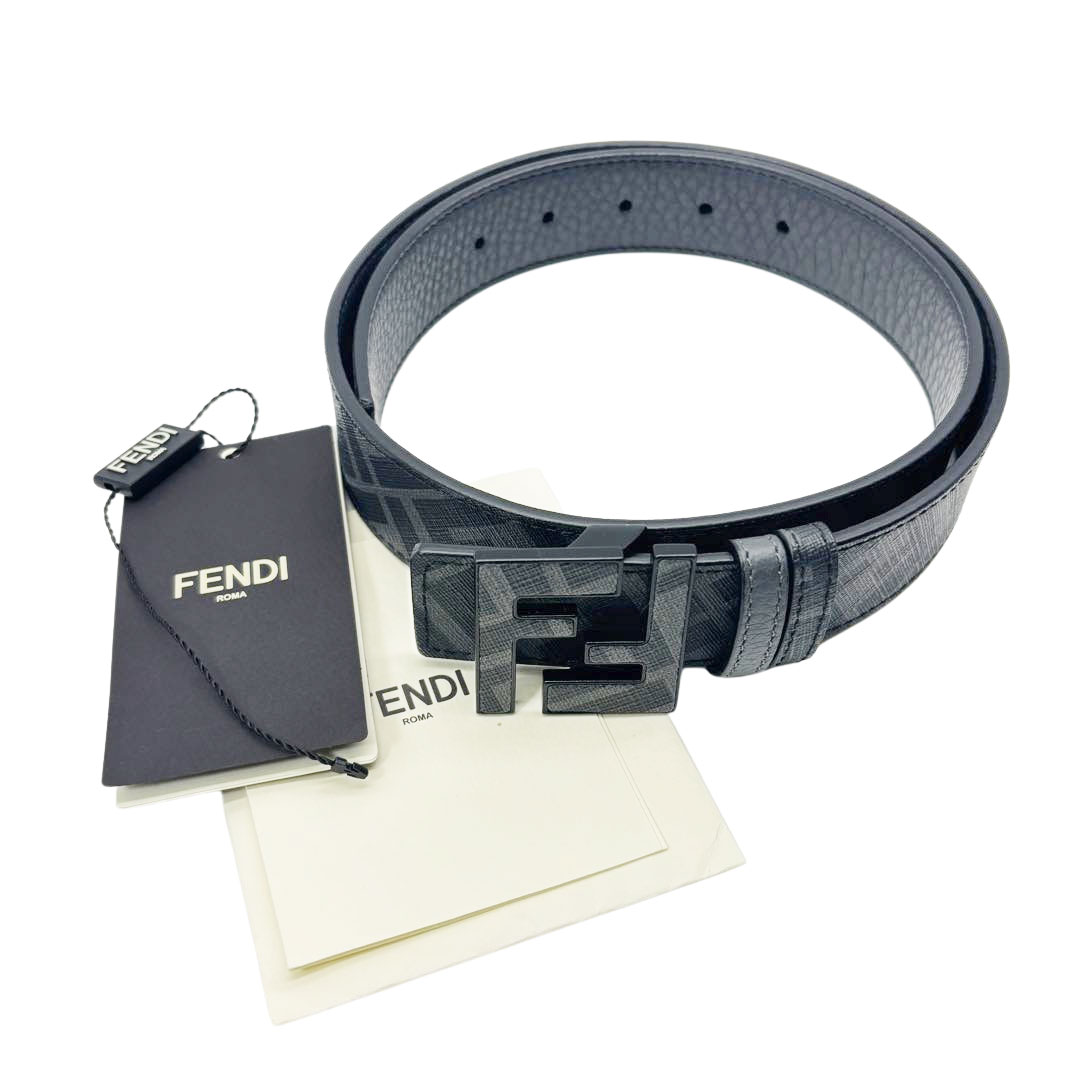 FENDI フェンディ FFスクエアベルト メンズ 80 リバーシブル レザー